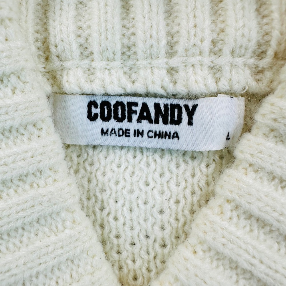 Coofandy Men's L Christmas Sweater Reindeer Tree Fair Isle Shawl Collar Pullover - Picture 4 of 11